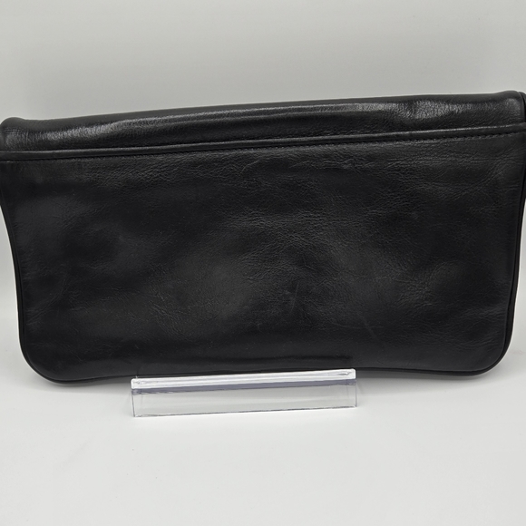 Tory Burch black leather Reva clutch bag like new! EUC! Silver tone hardware. - Picture 10 of 10